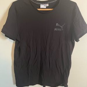 Mens Black on Black Puma Logo Tee Shirt